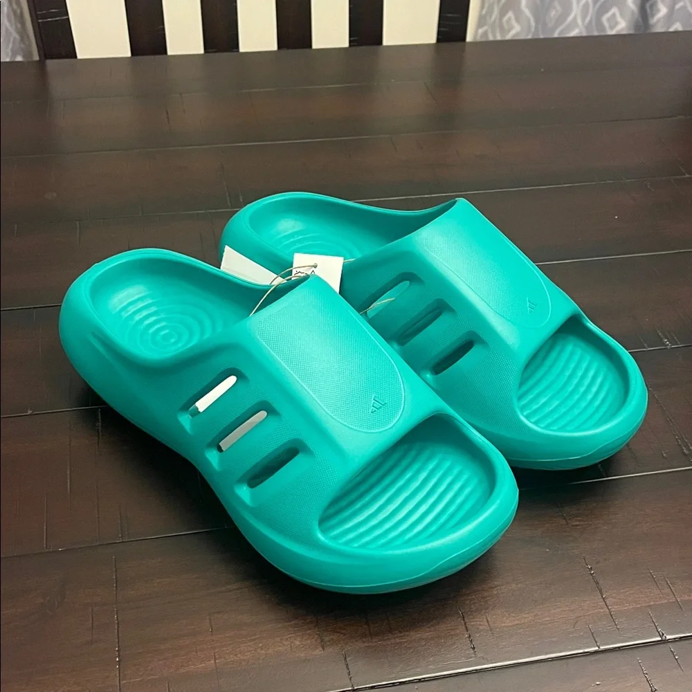 Adidas Adifom IIInfinity Slides Sandals Shoes Teal JQ2637 Mens Size 9 Women’s 10